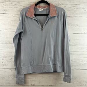 Pink Victoria’s Secret Blue Leopard Quarter Zip Pullover Size M